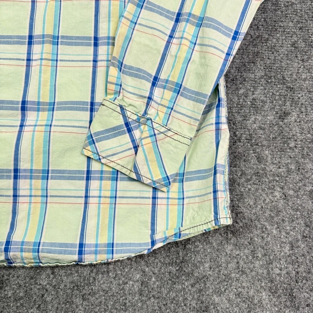 BKE Vintage Western Shirt Mens XL Athletic Fit Plaid Pearl Snap Cowboy Buckle